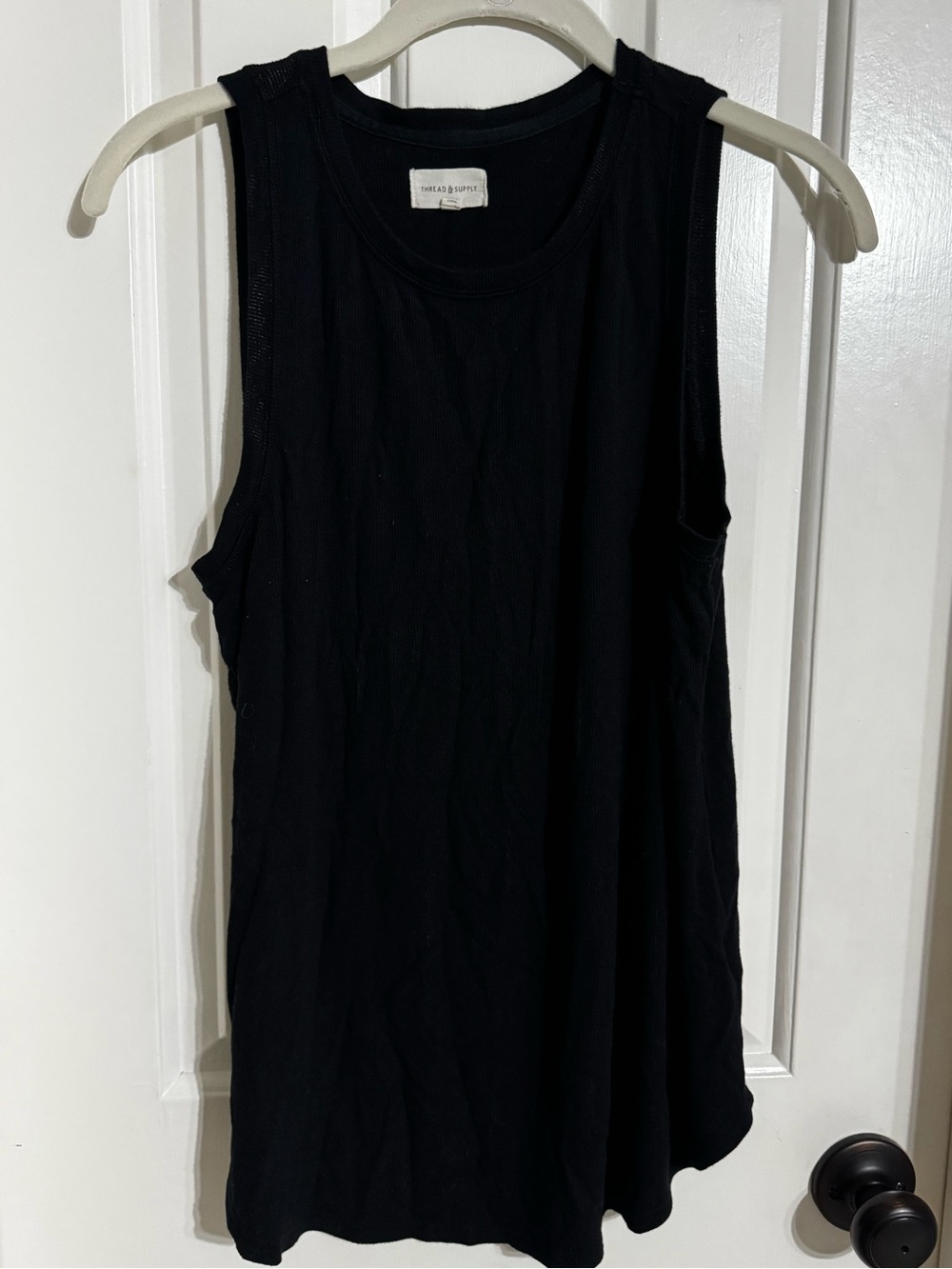 Black Ribbed Tank Top